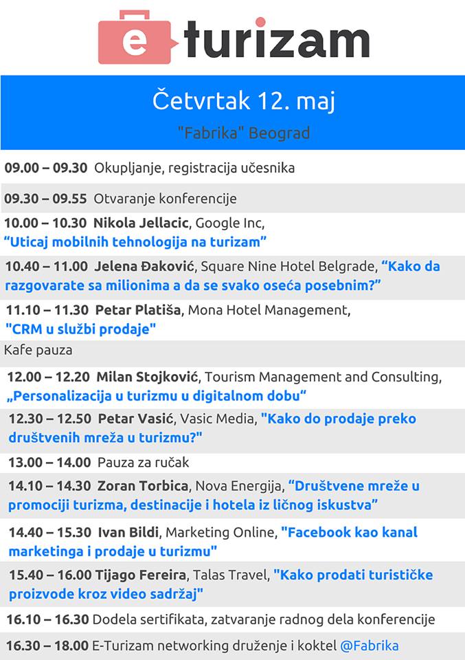 eTurizam 2016 - agenda